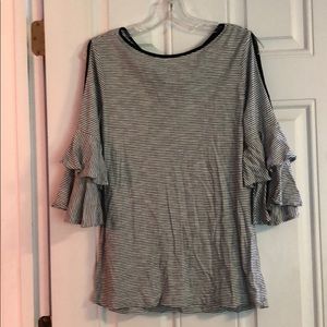 LOFT cold-shoulder striped shirt